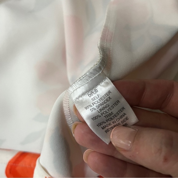 New Alexia Admor Floral Lace Trim Fit & Flare Mini Dress 10 Peach White Fern - Picture 12 of 14